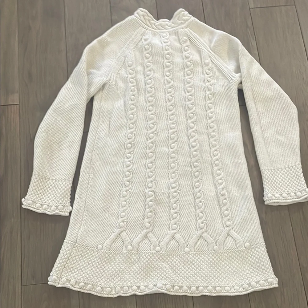 Cynthia Steffe Ivory Cable Knit Sweater Dress Size M Girls